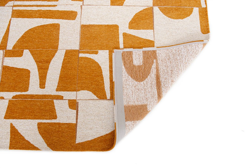 9' X 13' Yellow And White Geometric Washable Area Rug