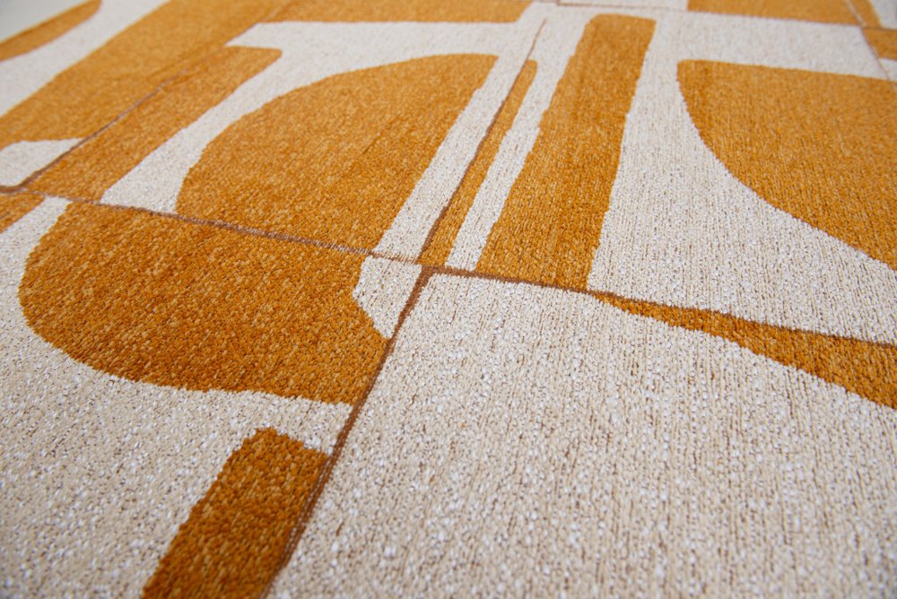 9' X 13' Yellow And White Geometric Washable Area Rug