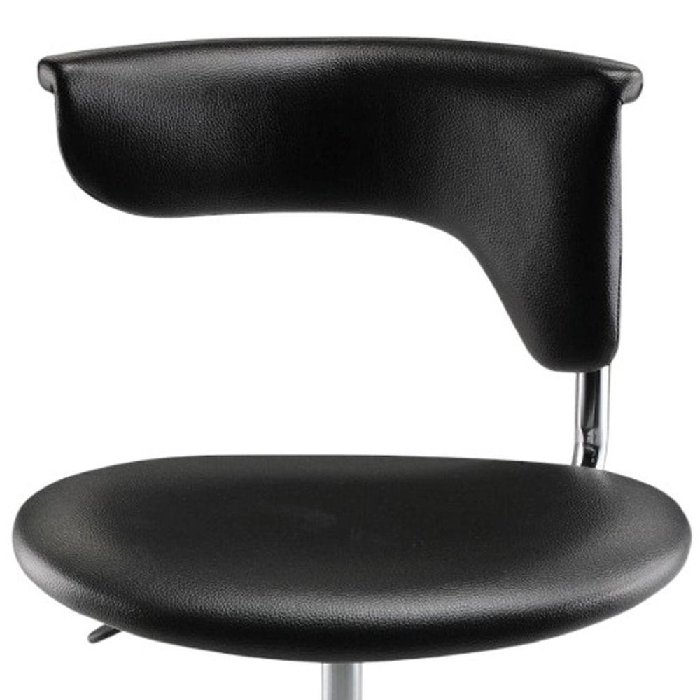 Black and Silver Adjustable Height Swivel Rolling Conference Office Chair