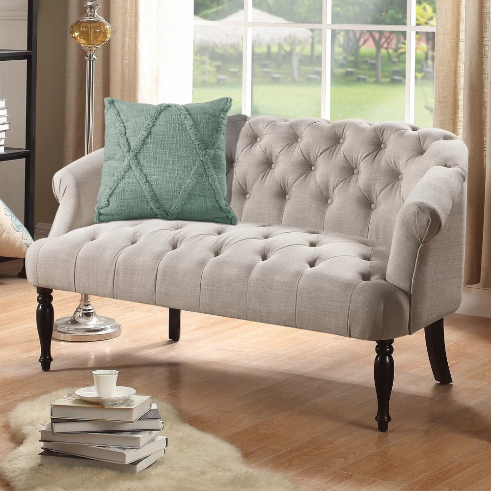 Set of Two Green Diamond Cotton Throw Pillow With Fringe