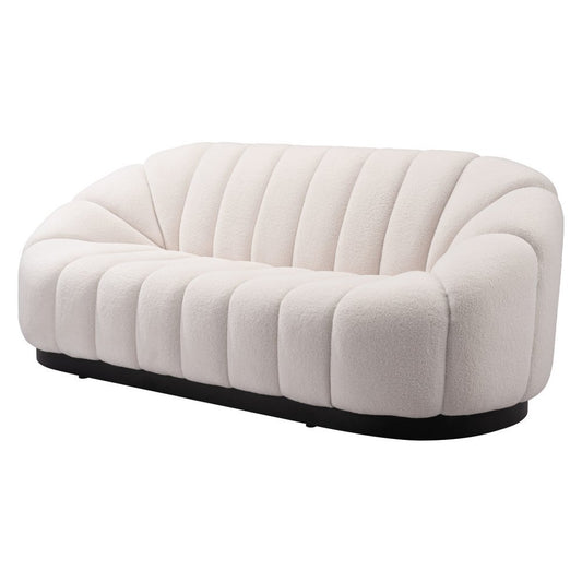 85" Cream Curved Sofa
