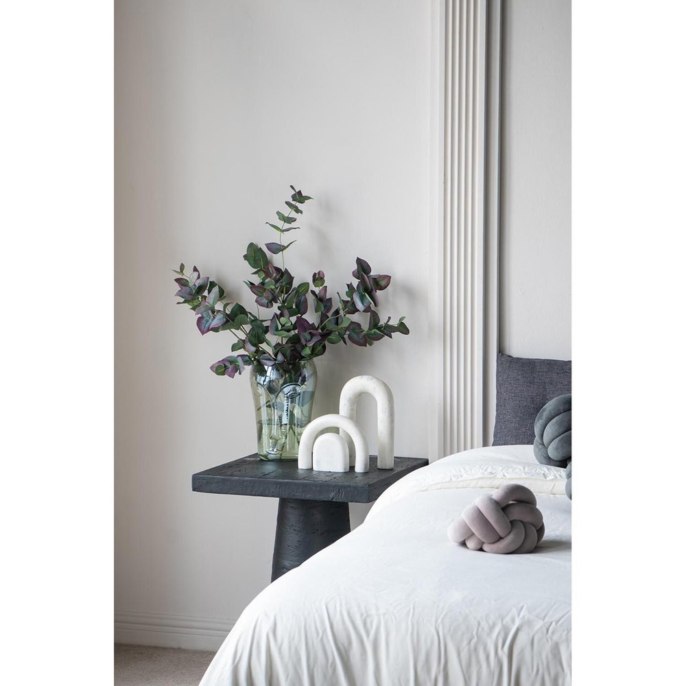 Set of Two Light Green Glass Modern Abstract Faces Table Vases