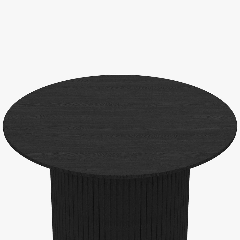 24" Black Wood Round Pedestal Coffee Table