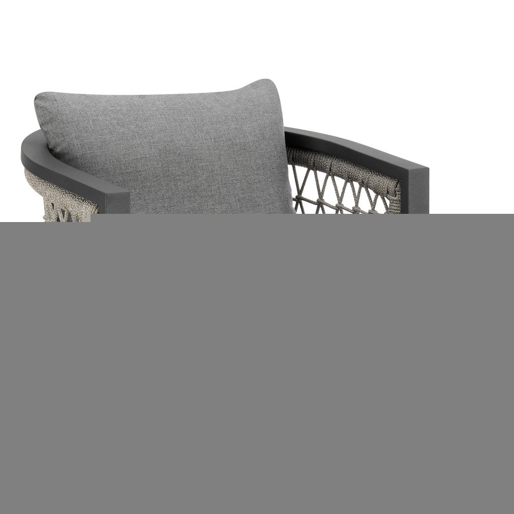 40" Gray Metal Swivel Outdoor Bar Height chair with Footrest