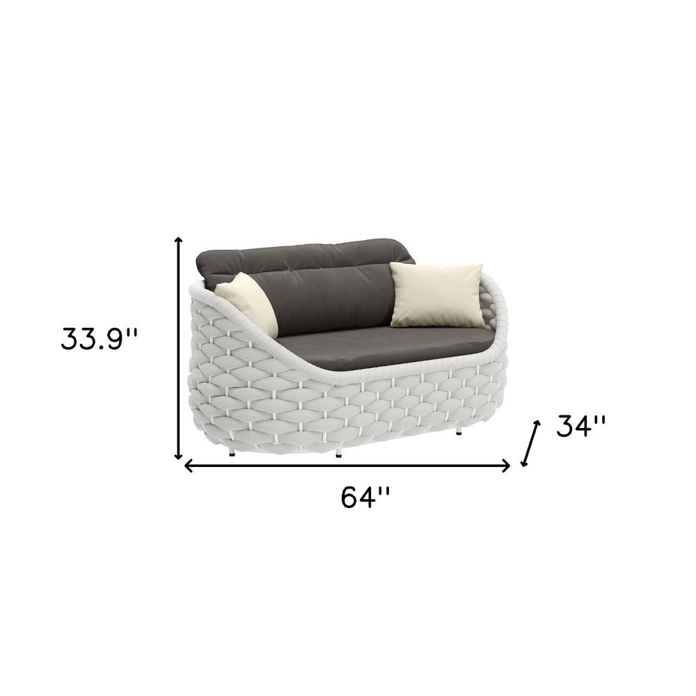 64" Gray Fabric Sofa