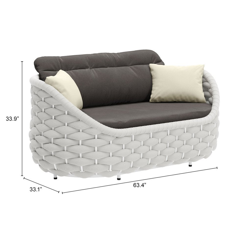 64" Gray Fabric Sofa