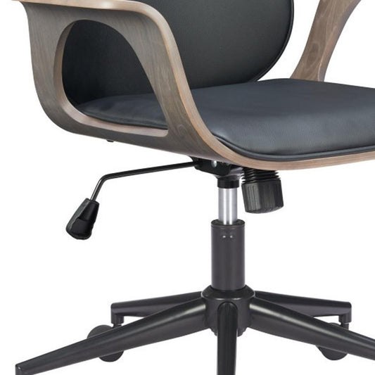Black Adjustable Height Rolling Office Chair