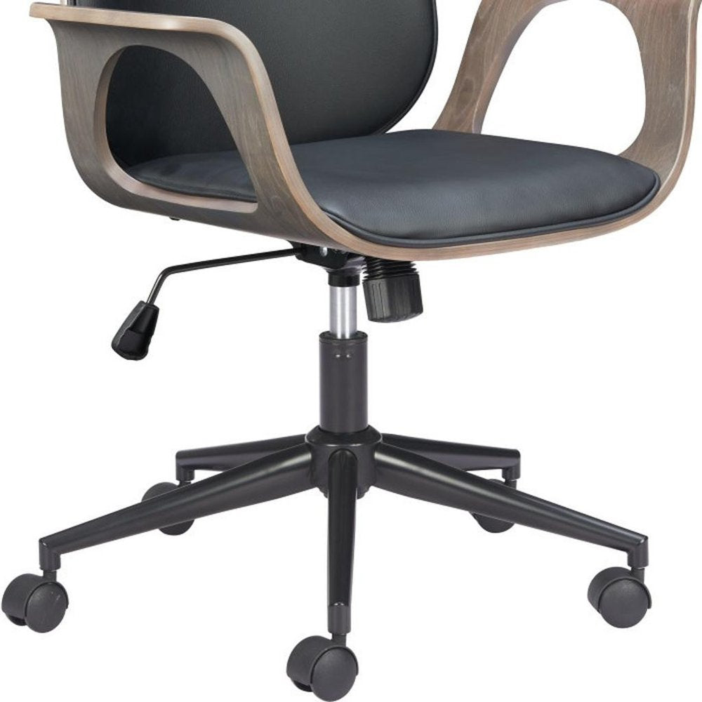 Black Adjustable Height Rolling Office Chair