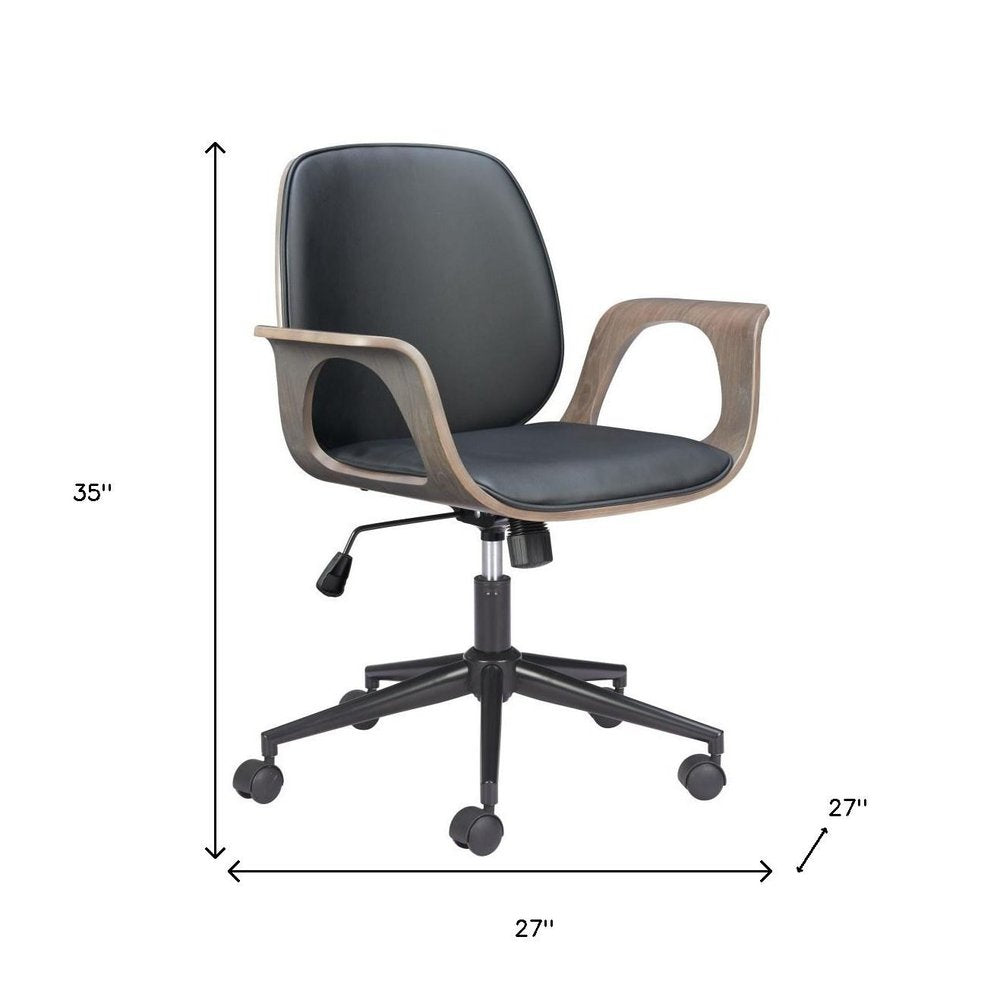 Black Adjustable Height Rolling Office Chair