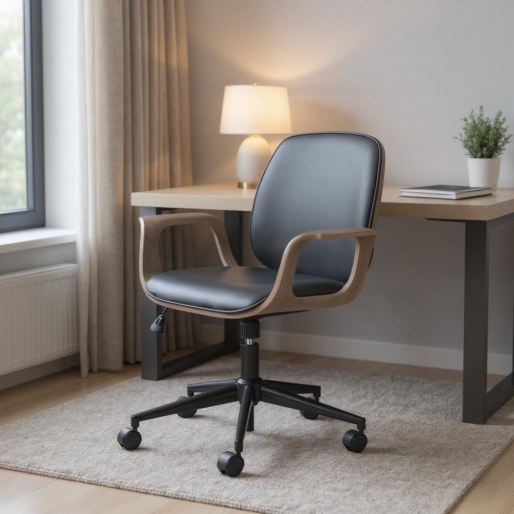 Black Adjustable Height Rolling Office Chair