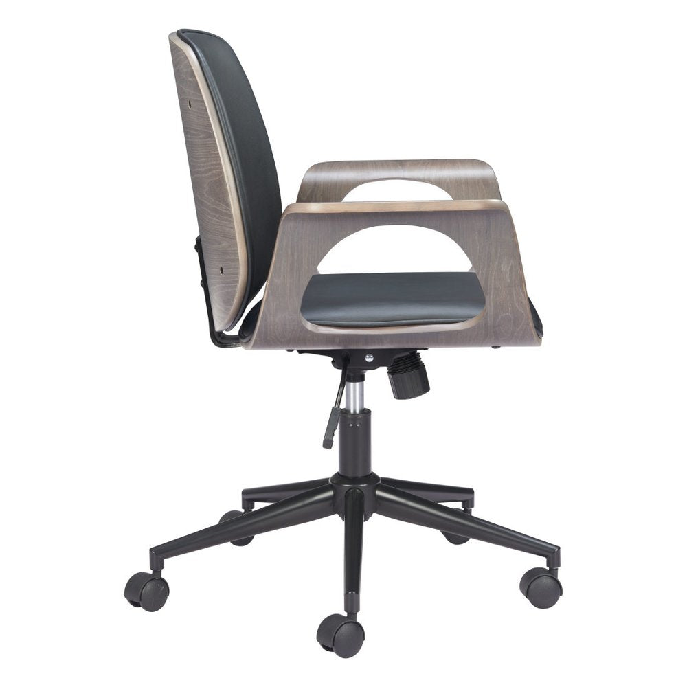 Black Adjustable Height Rolling Office Chair