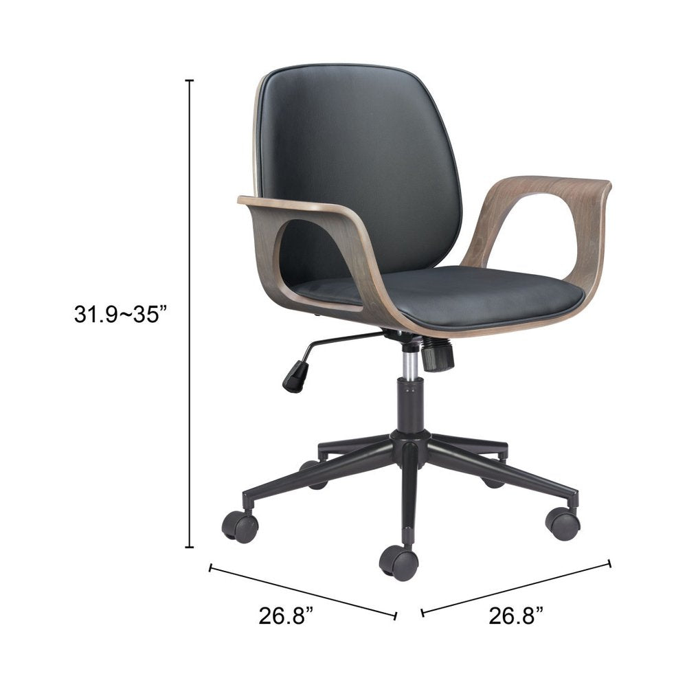 Black Adjustable Height Rolling Office Chair