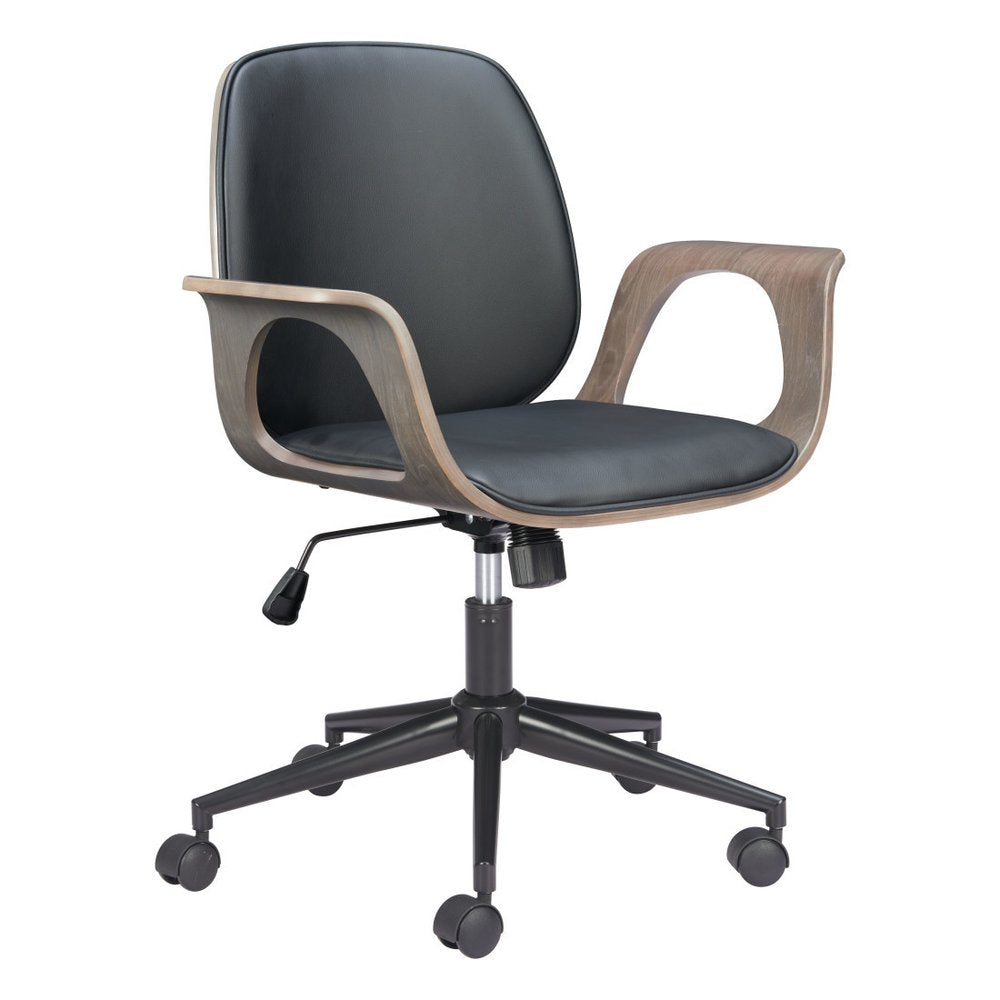 Black Adjustable Height Rolling Office Chair