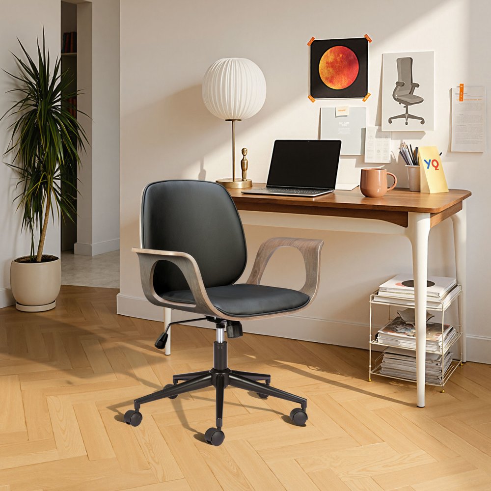 Black Adjustable Height Rolling Office Chair