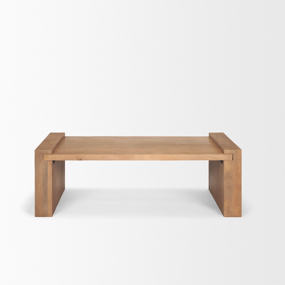 48" Natural Solid Wood Sled Coffee Table