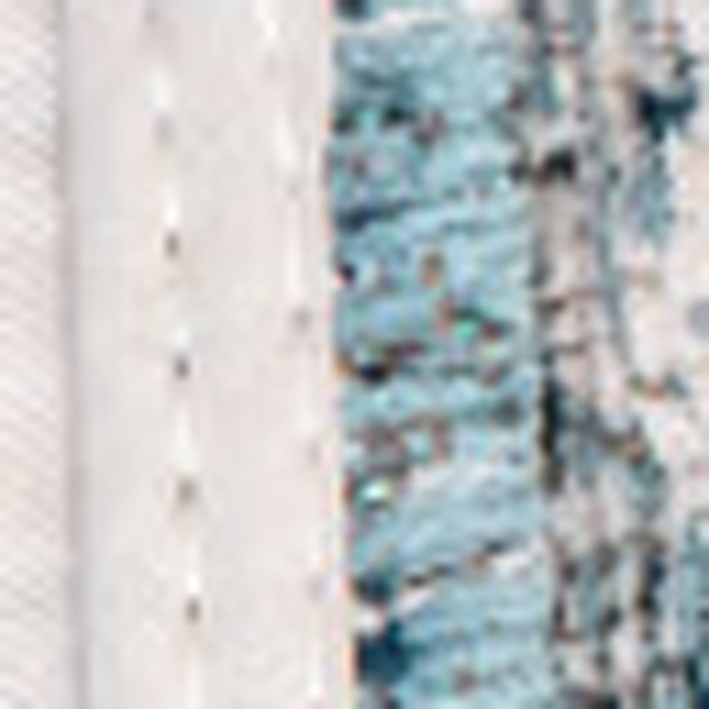 9' X 13' White And Blue Abstract Washable Area Rug With UV Protection