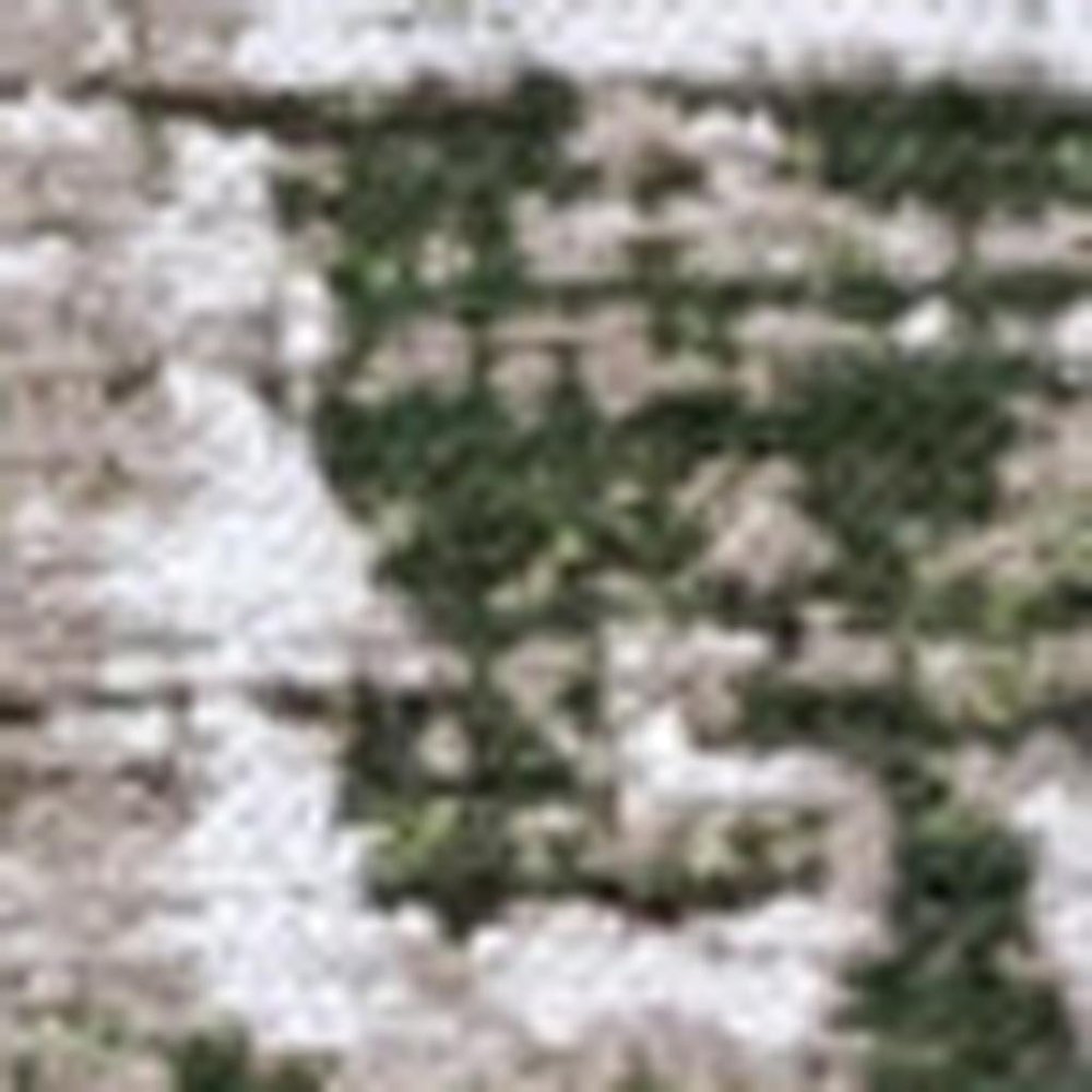 9' X 13' White Gray And Green Abstract Washable Area Rug With UV Protection