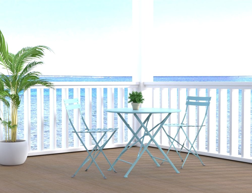 Three Piece Teal Blue Round Metal Dining Set with Two Chairs