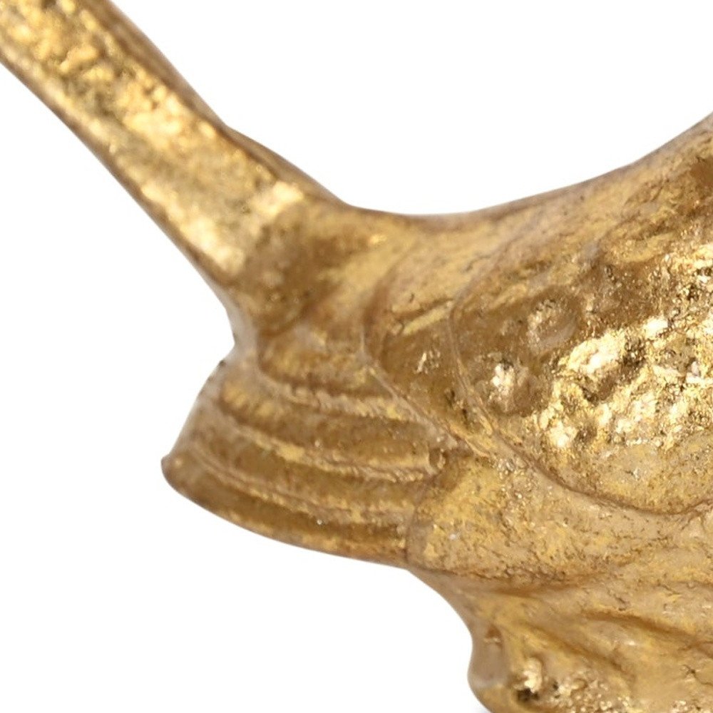 5" Gold Cast Iron Bird Figurine