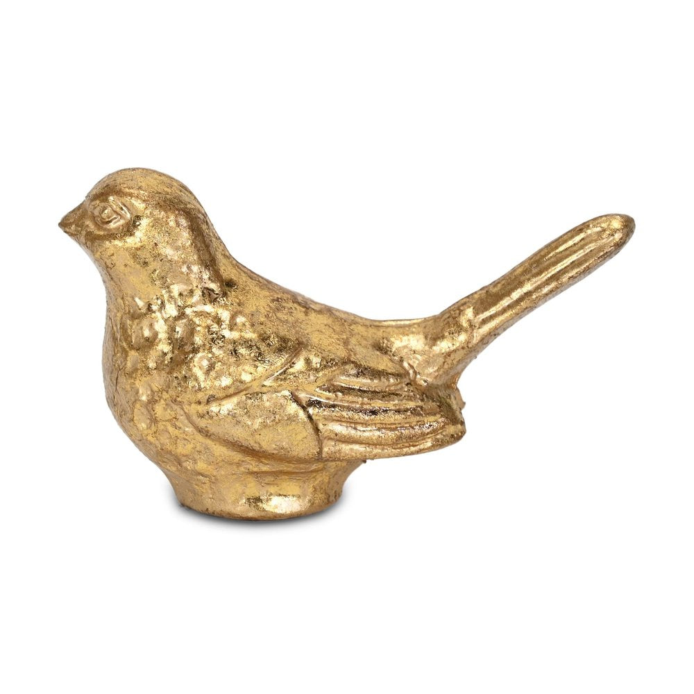 5" Gold Cast Iron Bird Figurine