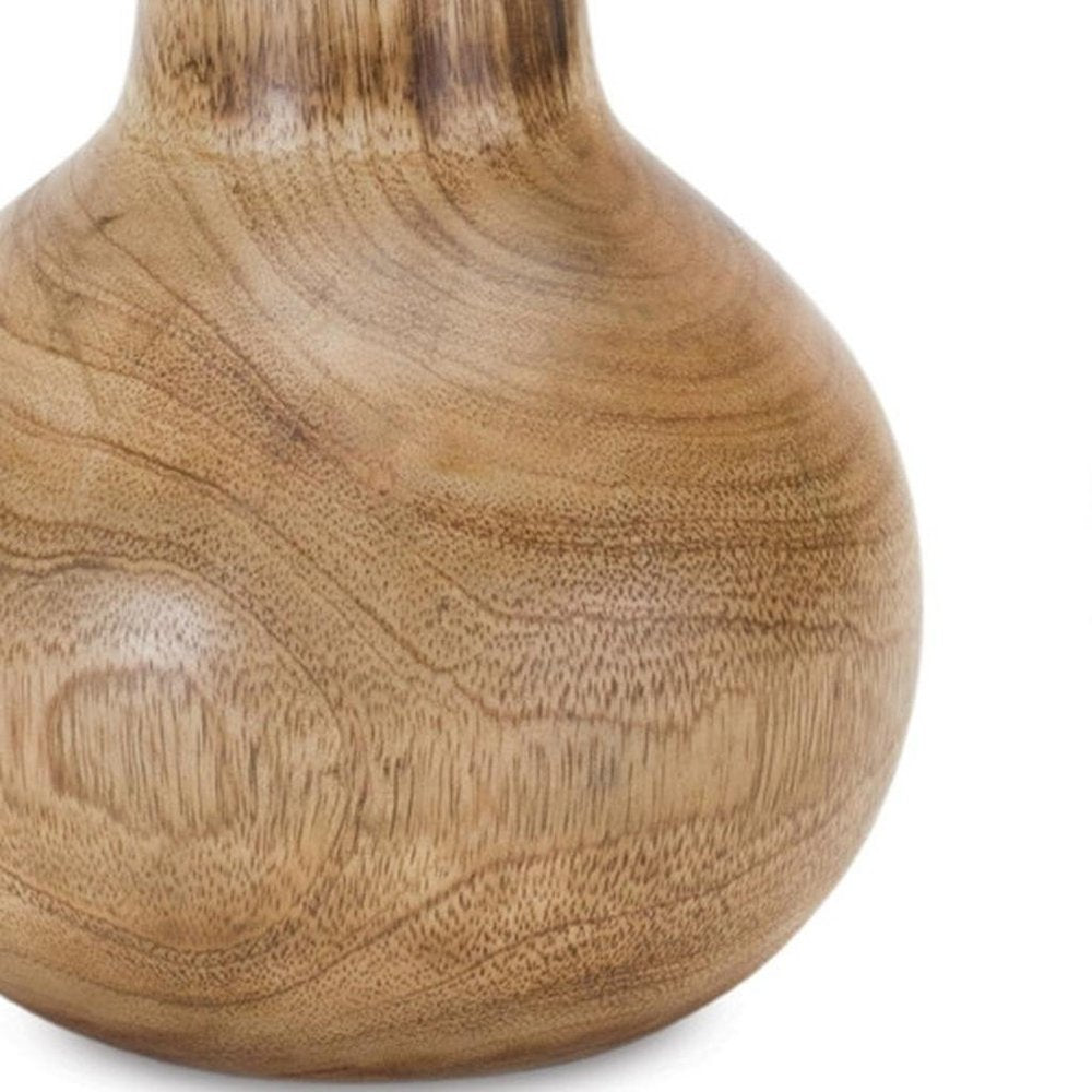Set of Three Natural Wood Bud Table Vases