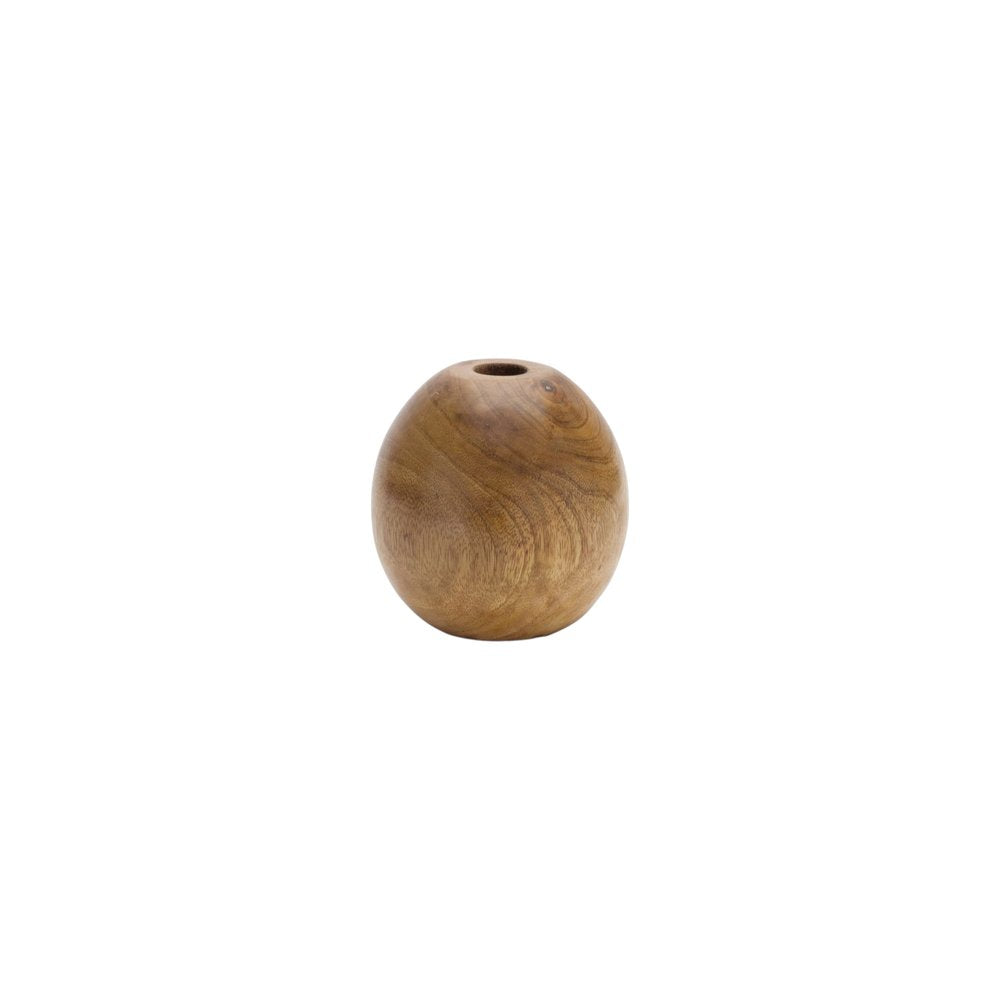 Set of Three Natural Wood Bud Table Vases