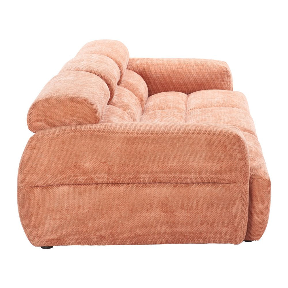 108" Orange Manufactured Wood Sofa