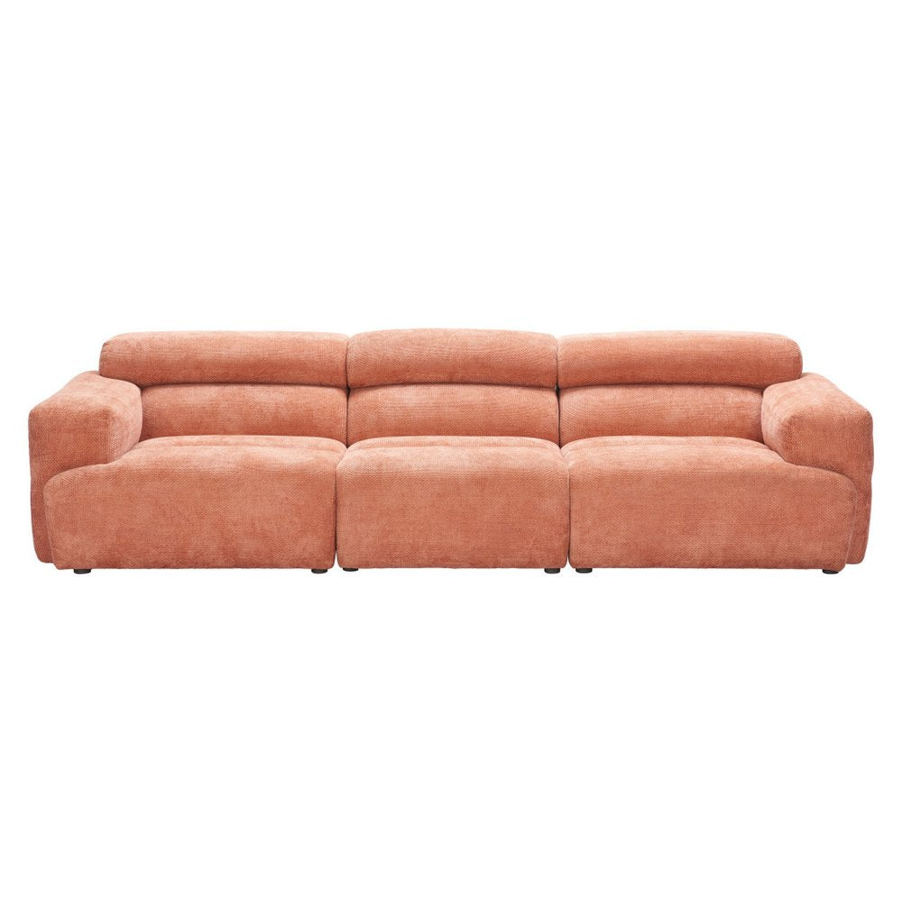 108" Orange Manufactured Wood Sofa