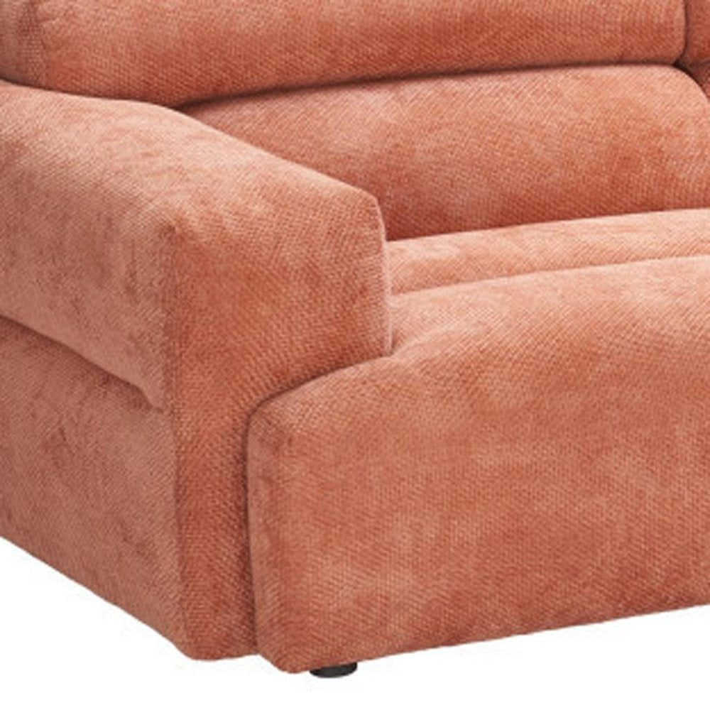 108" Orange Manufactured Wood Sofa