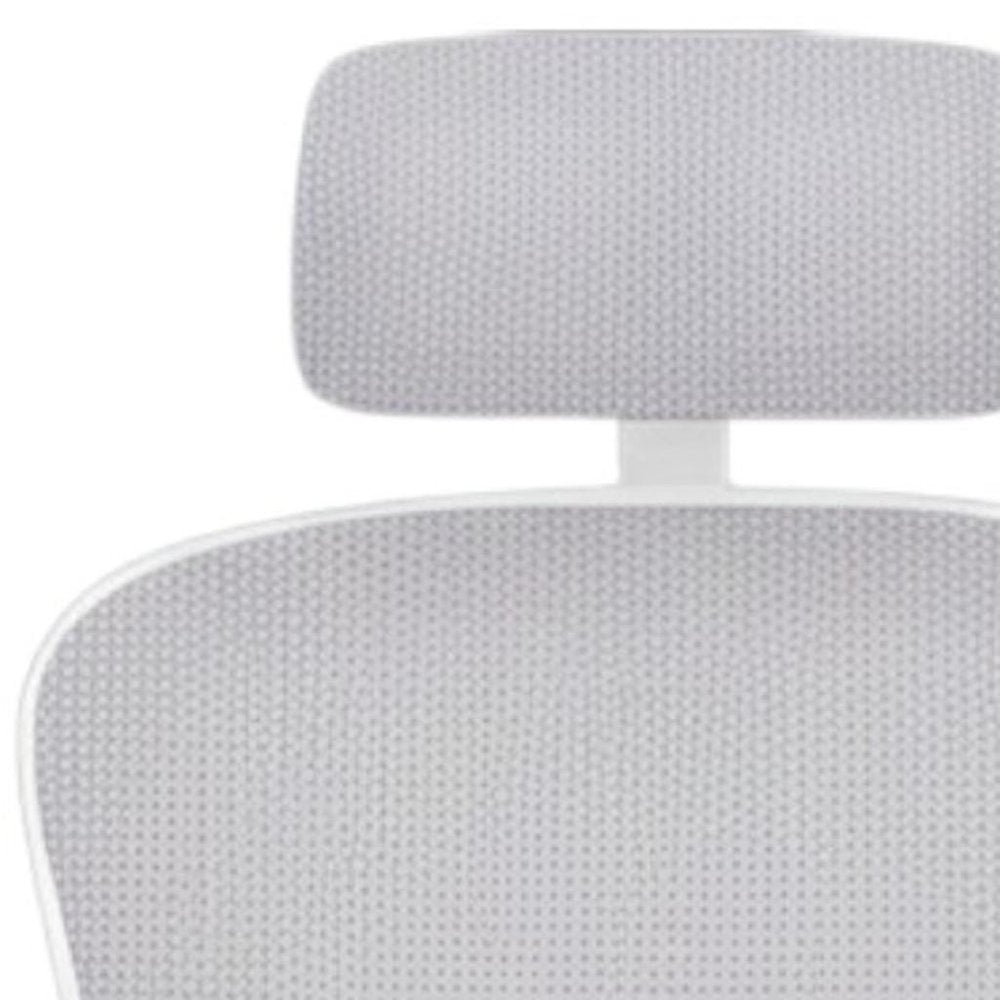 Gray White and Black Adjustable Height Swivel Rolling Office Chair