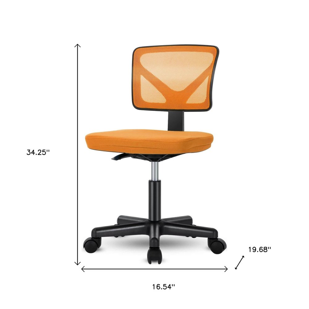 Black and Orange Adjustable Height Swivel Rolling Office Chair