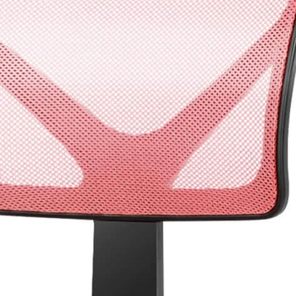 Black and Pink Adjustable Height Swivel Rolling Office Chair
