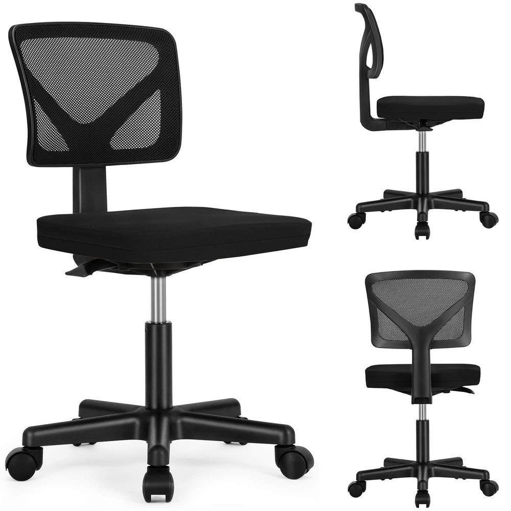 Black Adjustable Height Swivel Rolling Office Chair