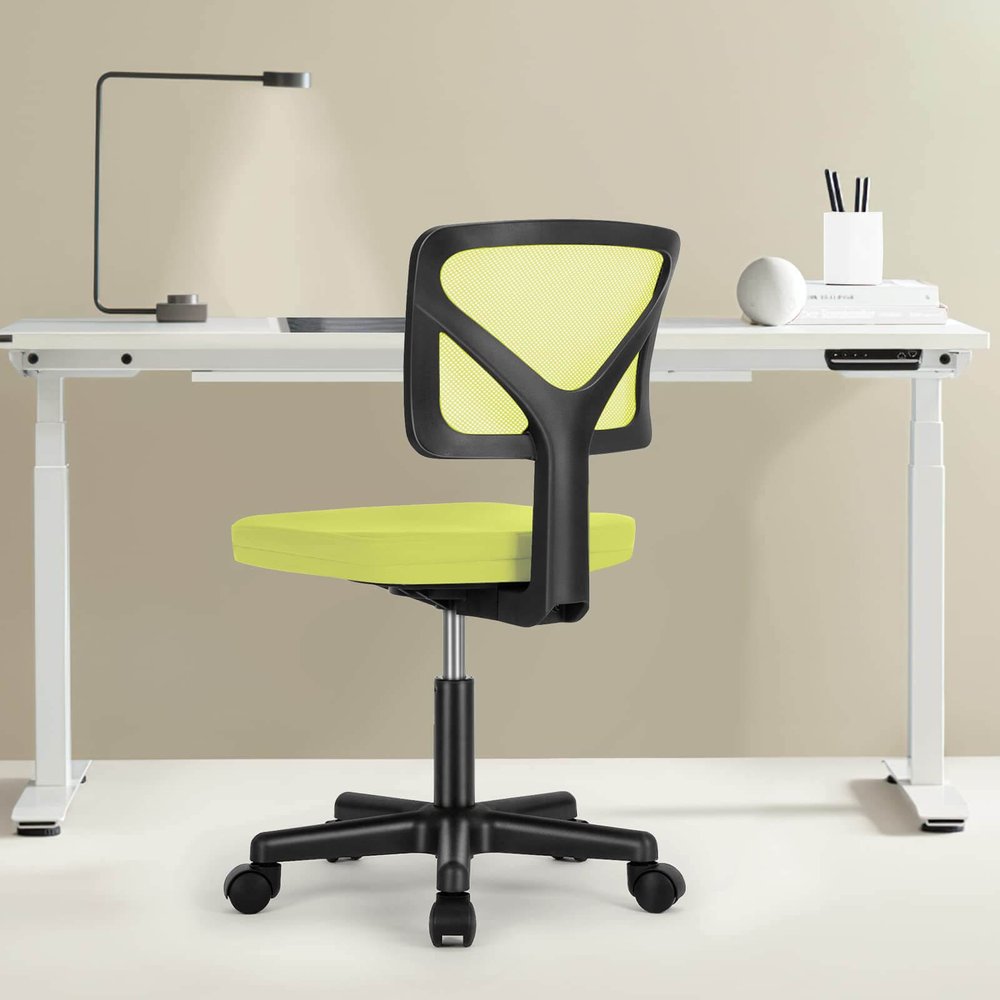 Black and Yellow Adjustable Height Swivel Rolling Office Chair