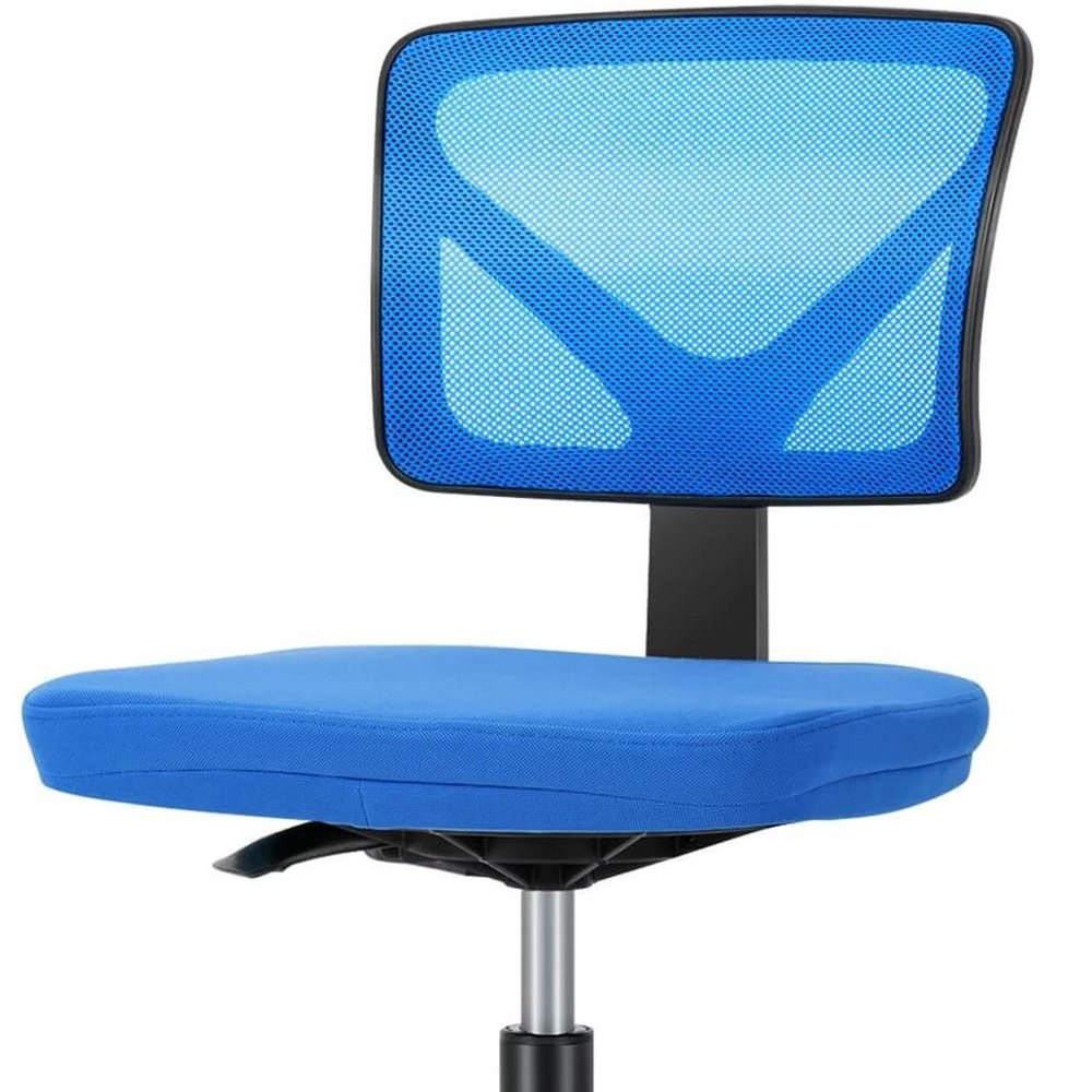 Black and Blue Adjustable Height Swivel Rolling Office Chair