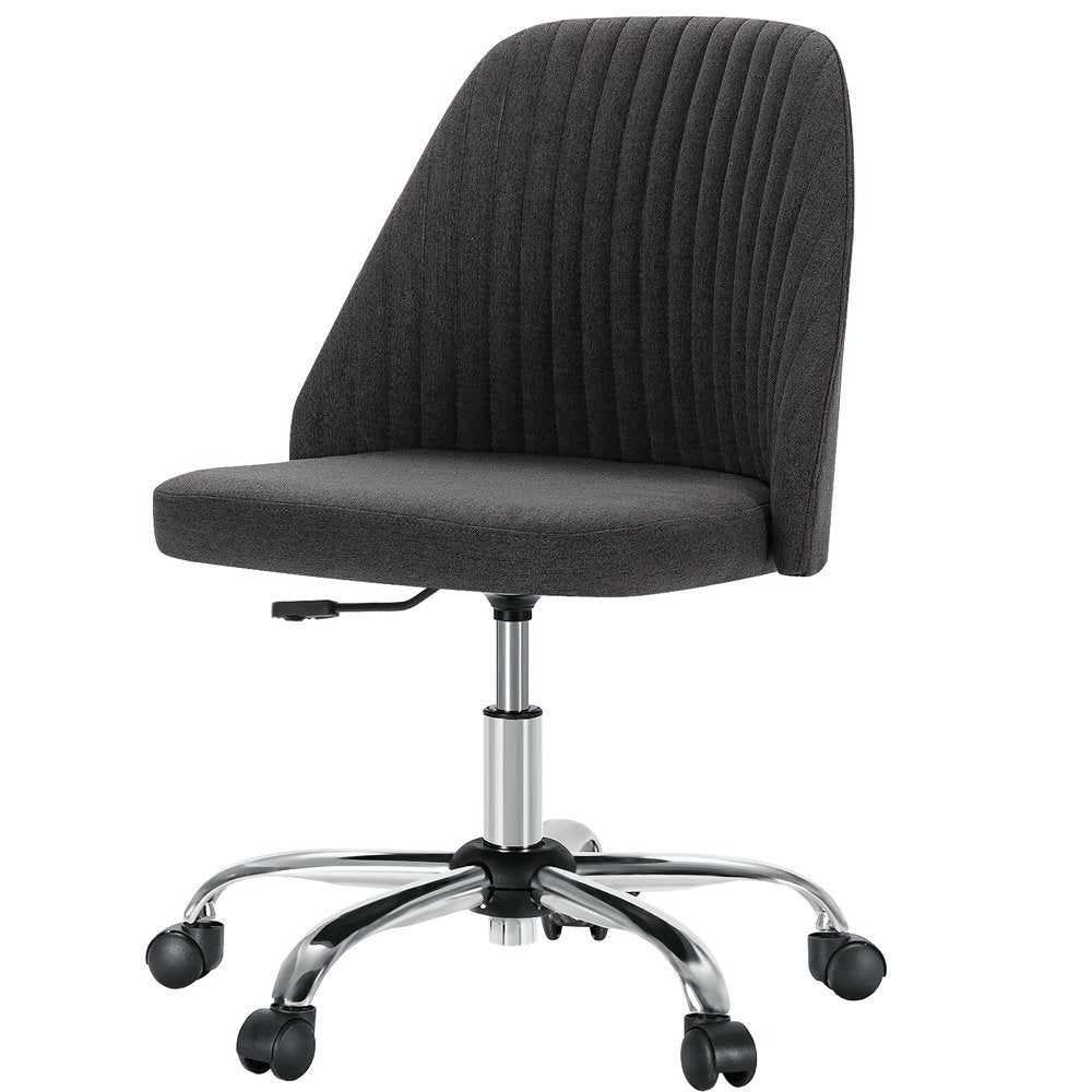 Dark Gray and Silver Adjustable Height Swivel Rolling Office Chair