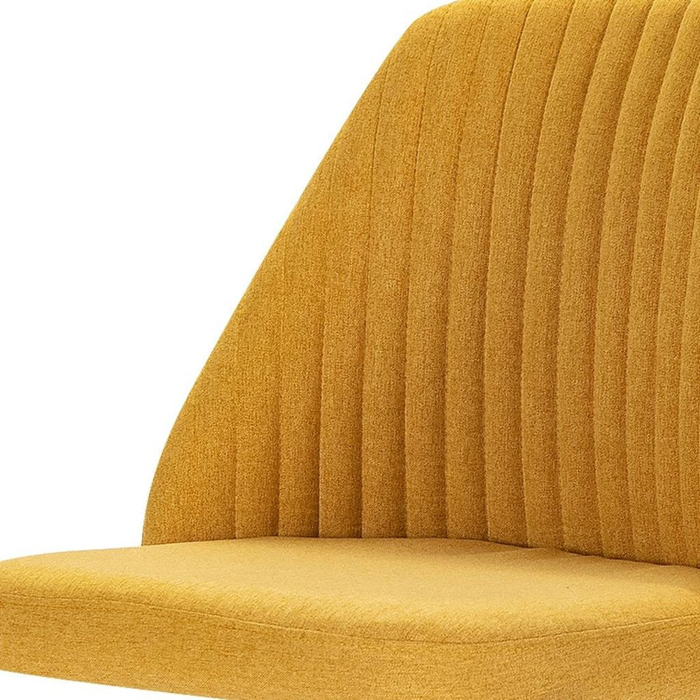 Yellow and Silver Adjustable Height Swivel Rolling Office Chair