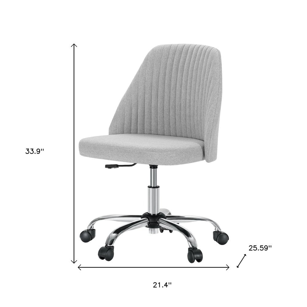 Gray and Silver Adjustable Height Swivel Rolling Office Chair