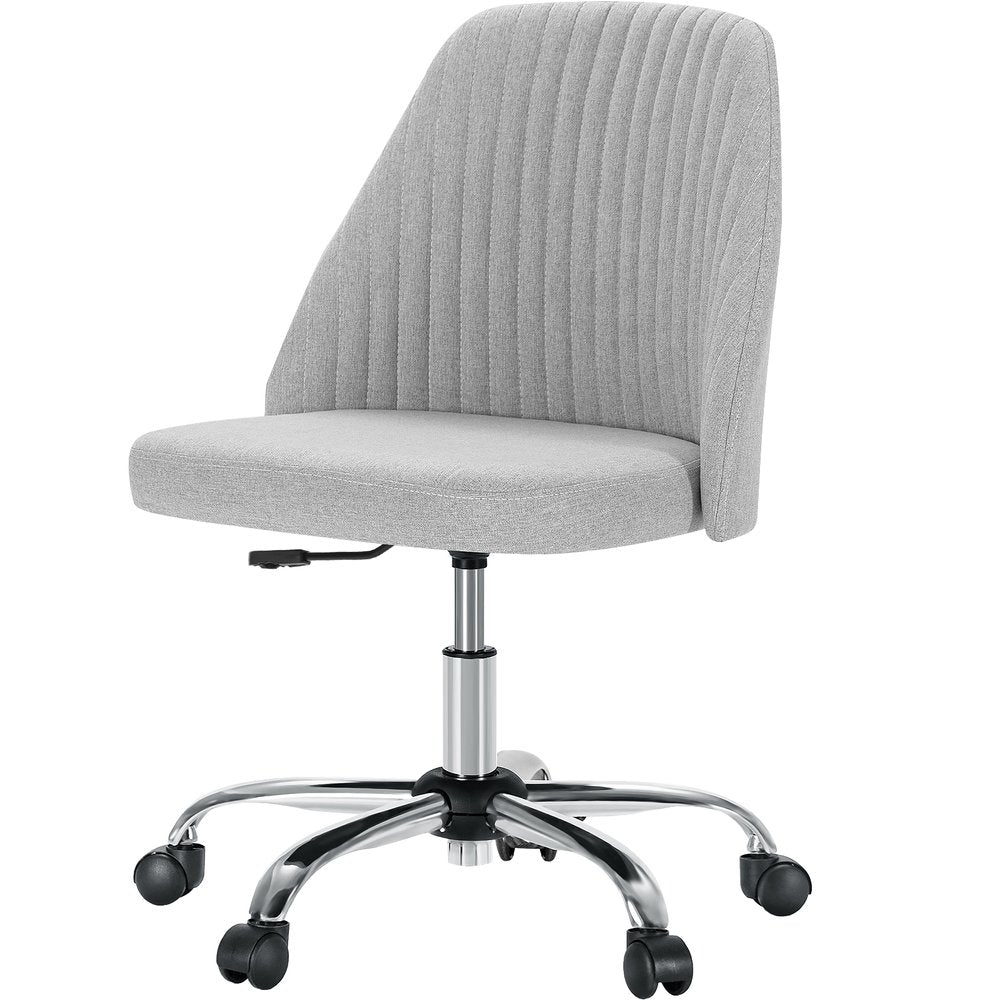 Gray and Silver Adjustable Height Swivel Rolling Office Chair