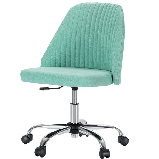 Green and Silver Adjustable Height Swivel Rolling Office Chair