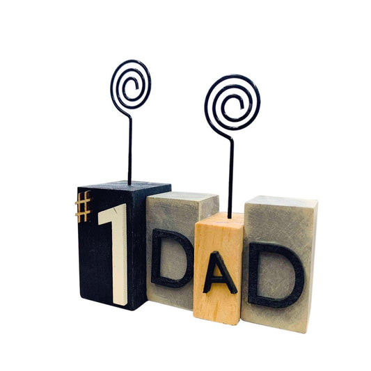 Black White And Yellow Distressed Father's Day Hanging or Tabletop Picture Frame