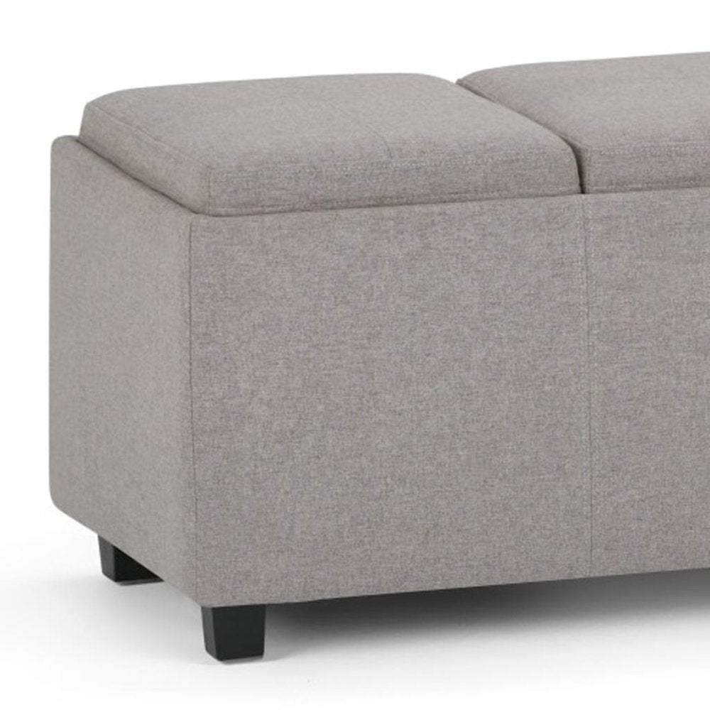 42" Dark Brown and Cloud Upholstery Storage Ottoman