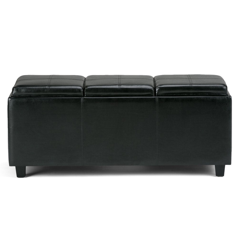42" Black and Dark Brown Storage Ottoman