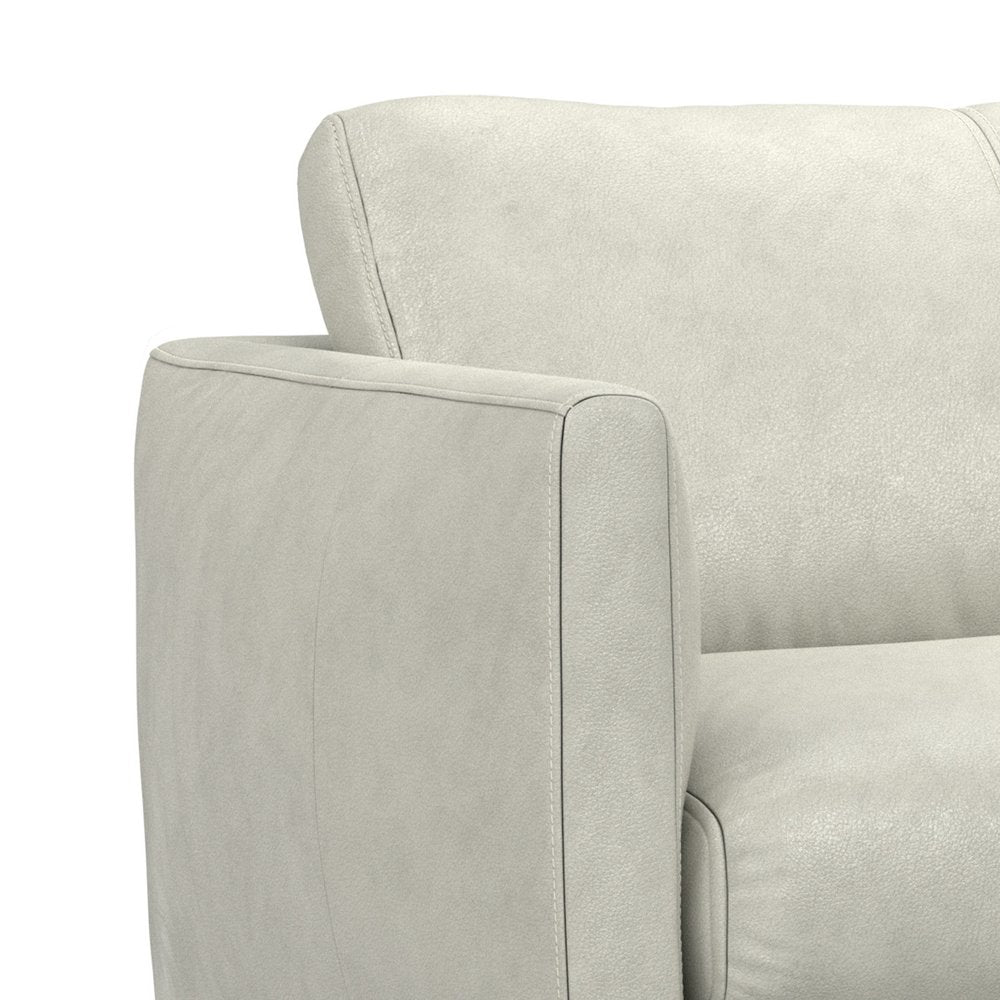 81" Gray Leather Sofa With Black Legs