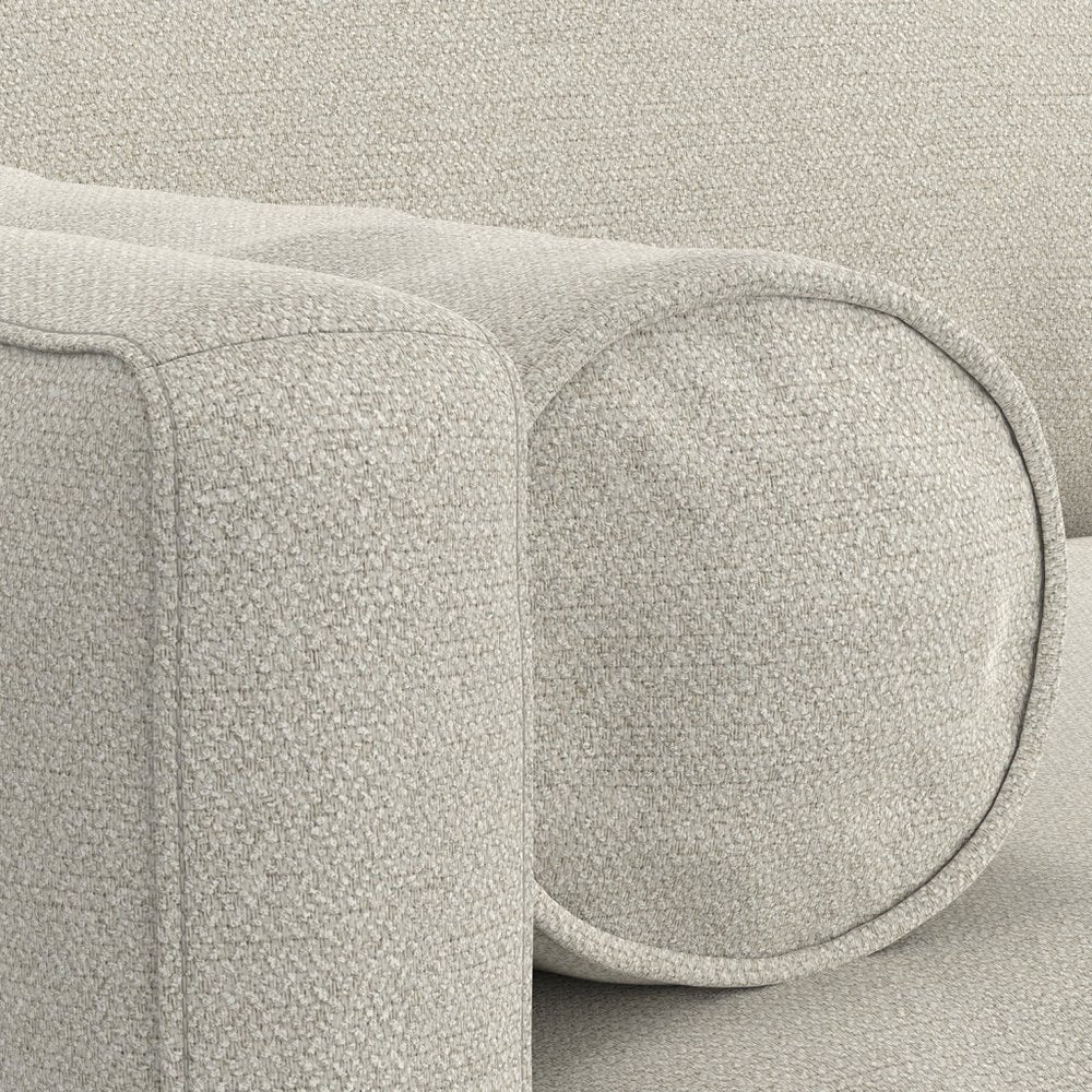 72" Cream Fabric Sofa With Brown Legs