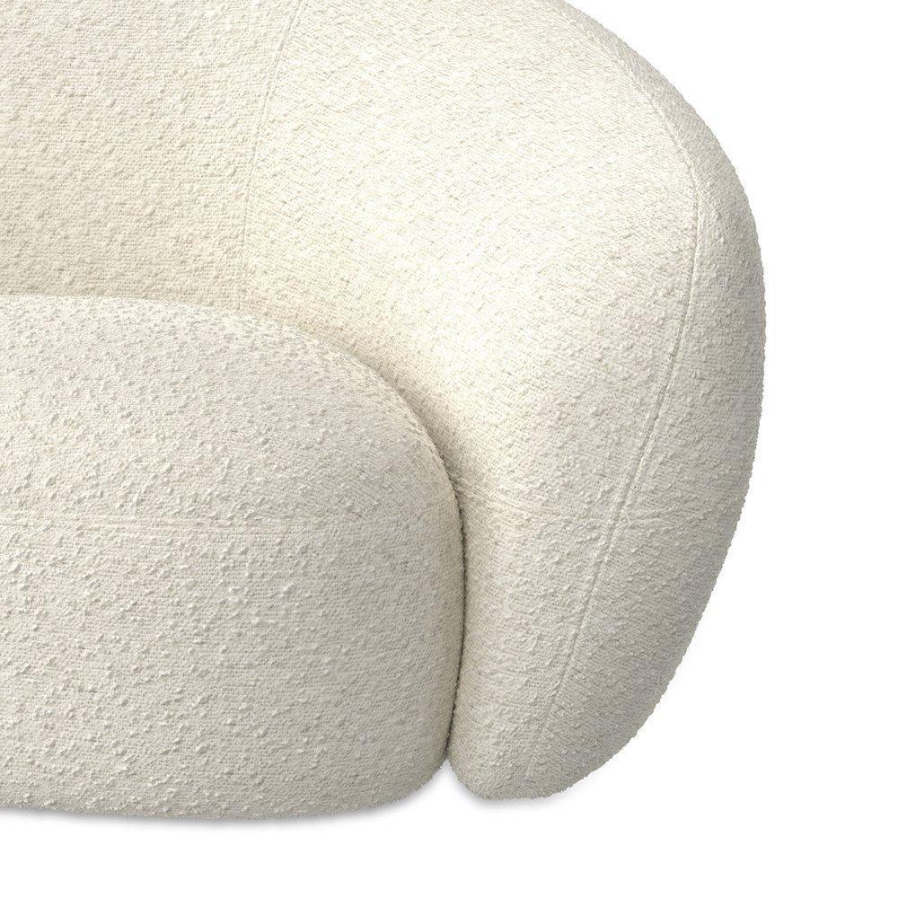 69" Cream Fabric Sofa With Walnut Legs