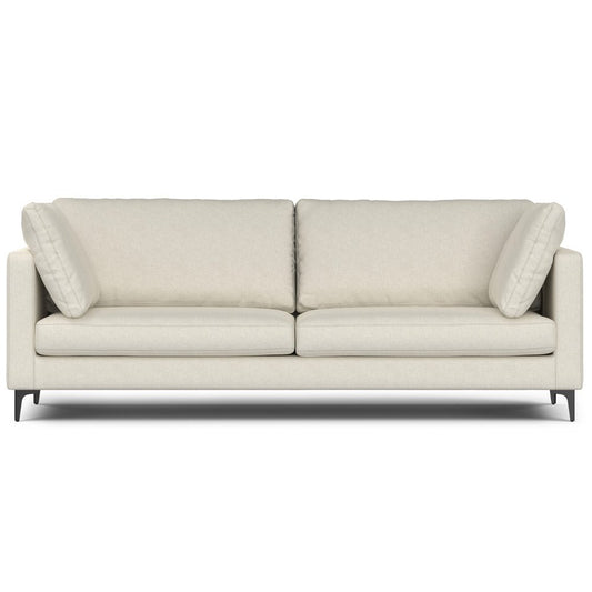90" Cream Fabric Sofa With Black Legs