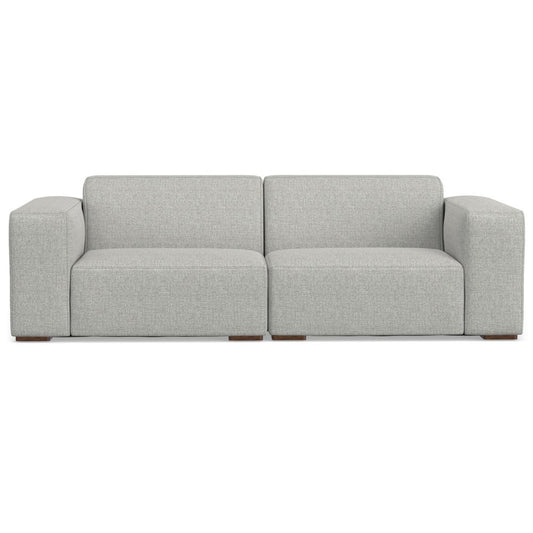 88" Gray Fabric Modular Sofa With Brown Legs