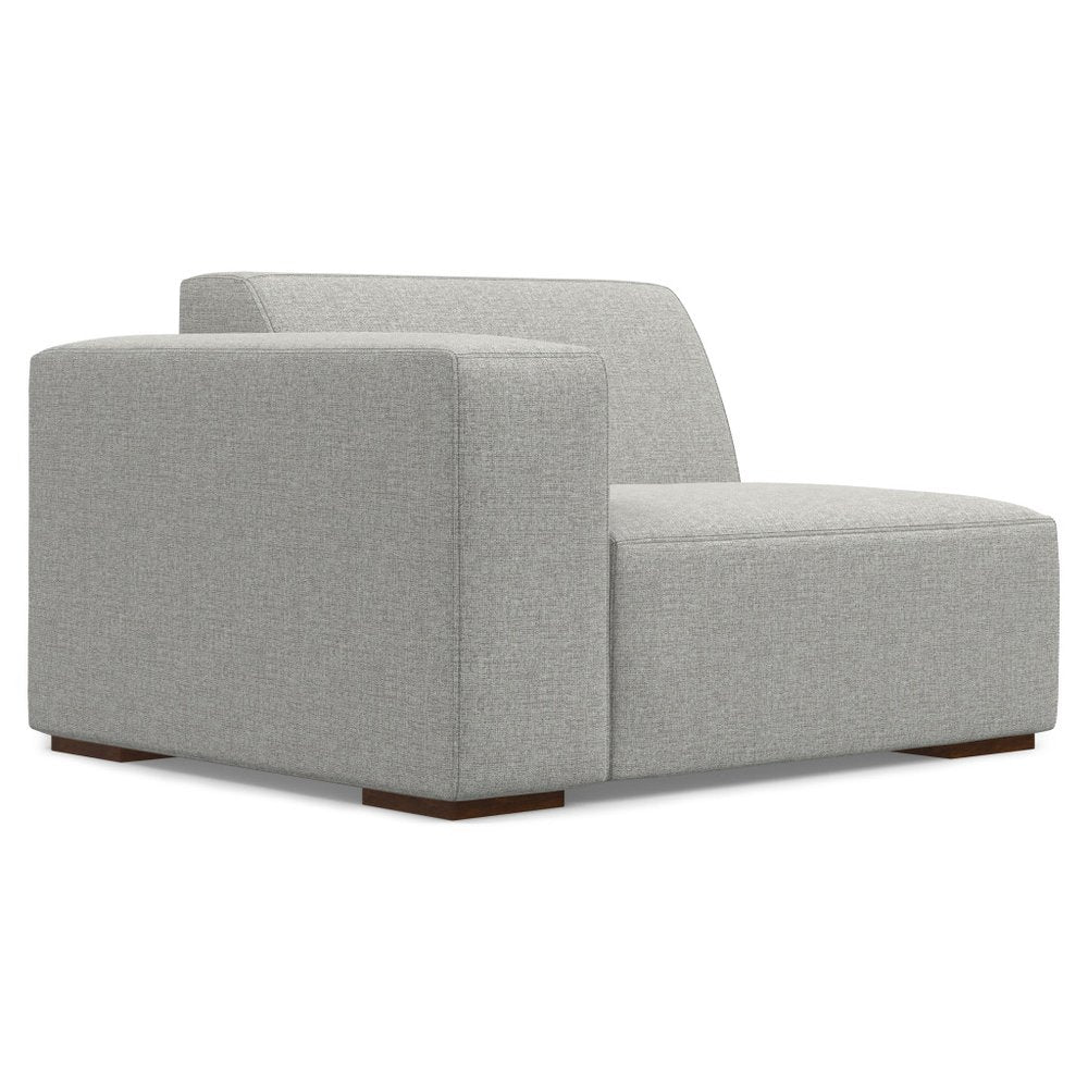 88" Gray Fabric Modular Sofa With Brown Legs