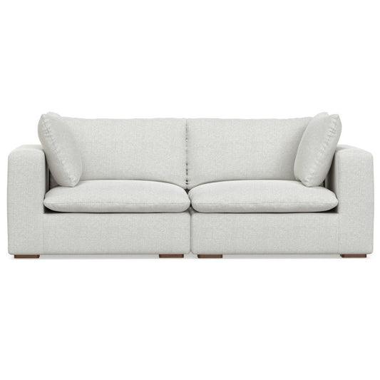 88" Gray Fabric Modular Sofa With Brown Legs